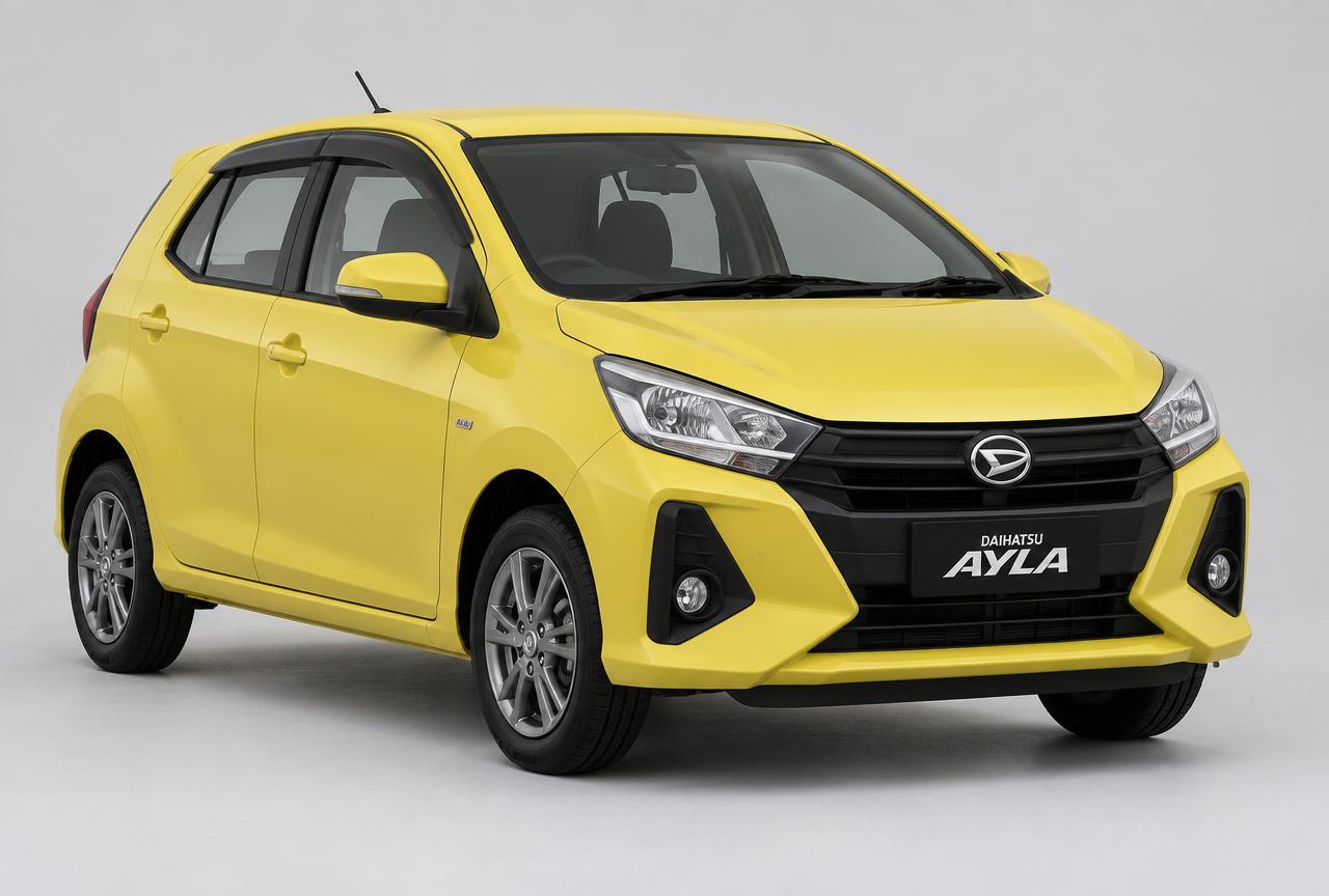 Daihatsu Ayla 1.0 M MT warna kuning di Manado